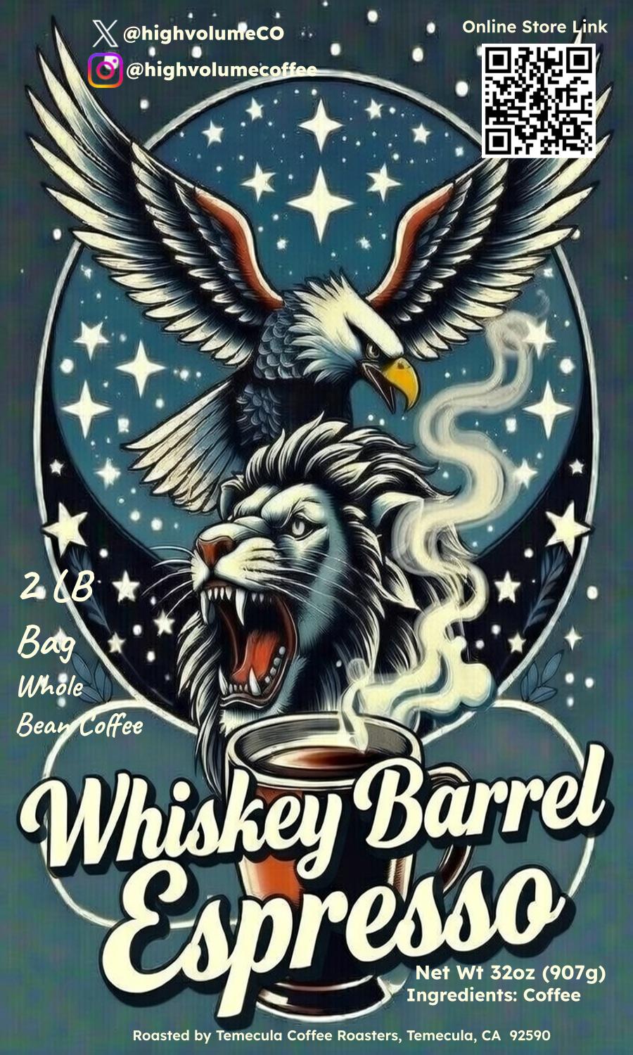 2 LB Whole Bean Coffee Bag - Whiskey Barrel special offering coffee